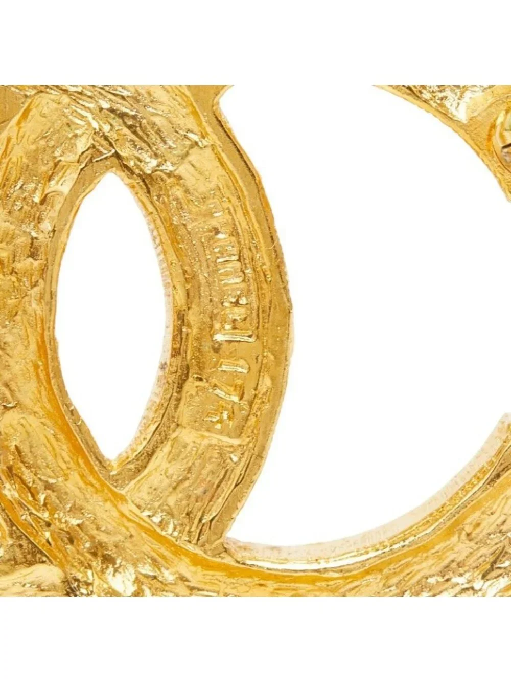 Chanel CC Logo Brooch Gold Plated Rhinestone